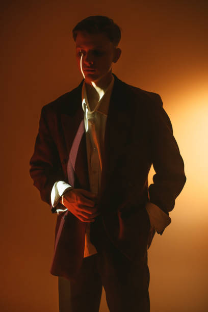 istock Man in studio. with neon light. Silhouette. Art portrait 2178331310
