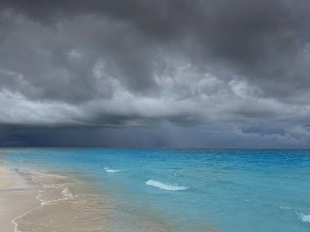 istock Caribbean Sea horizon with stormy sky overcast with dramatic clouds 2178334568
