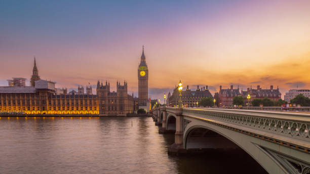 istock Sunset Over Iconic London Landmarks and Westminster Bridge 2178335023