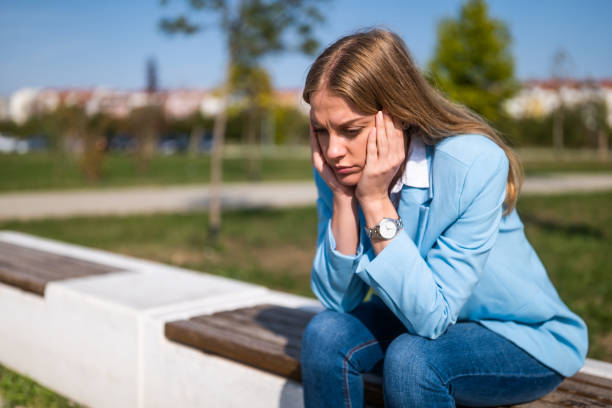 istock Depressed businesswoman 2178346625