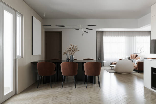 istock Modern Dining and Living Room with Minimalist Interior Design 2178352072