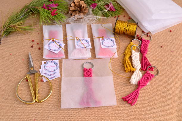 istock Christmas gifts making key ring chain macrame homemade presents making wrapping process holidays crafting 2178354303