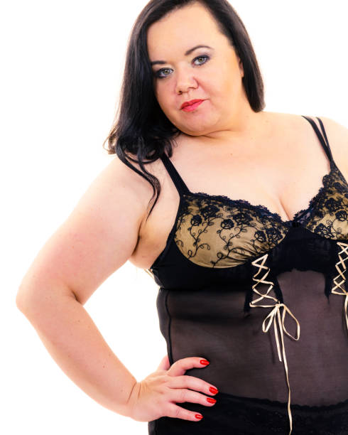 istock Plus size woman in lingerie tunic 2178357721