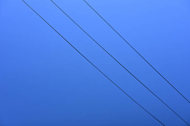 Electric wires and blue sky, city scenery
