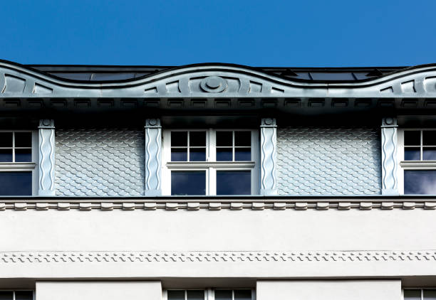 istock silver sheets on the top of the building 2178363392