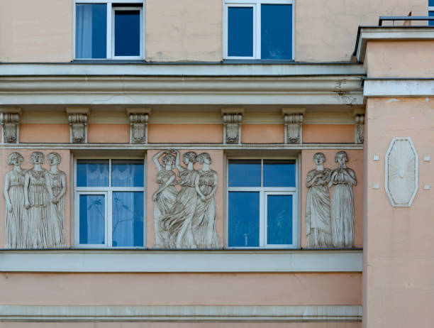 istock Greek theatrical figures on the facade 2178363671
