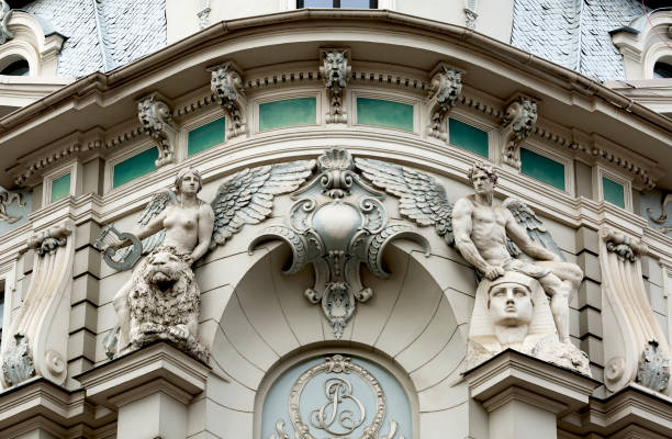 istock splendid art nouveau facade with multiple characters and details 2178363704