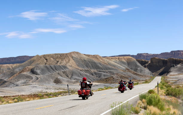 Motorbikers in Utah Desert - National park U.s.a.