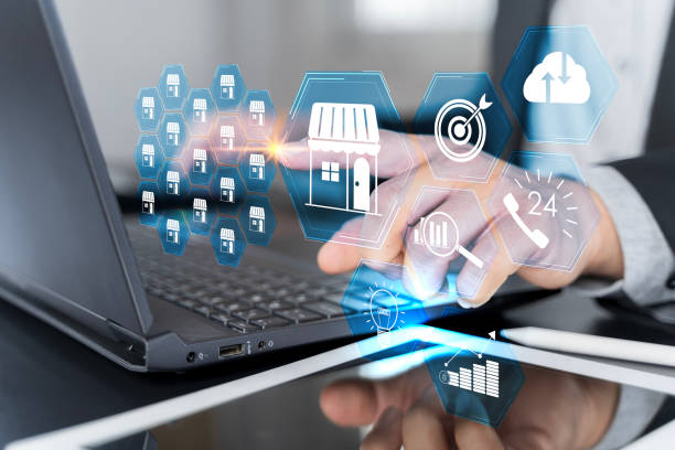 Data website management plan for sale service concept. Franchise business e-commerce online e-marketplace