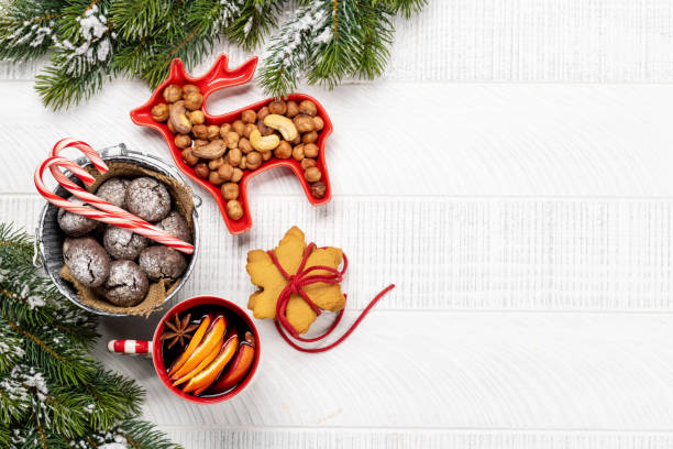 istock Christmas cookies and mulled wine arrangement 2178366944