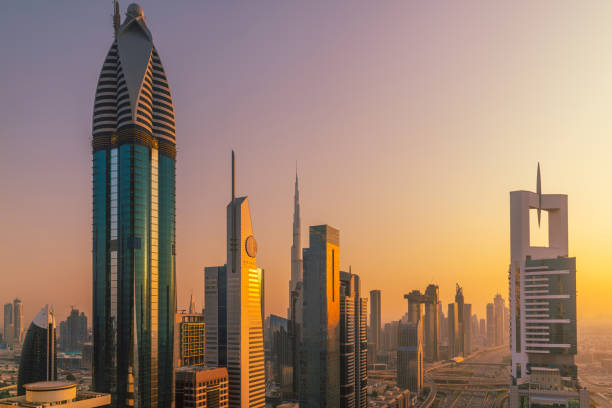 istock Stunning Dubai Skyline at Sunset with Iconic Skyscrapers 2178367107