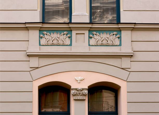 istock delicate art nouveau facade with floral decoration 2178367487