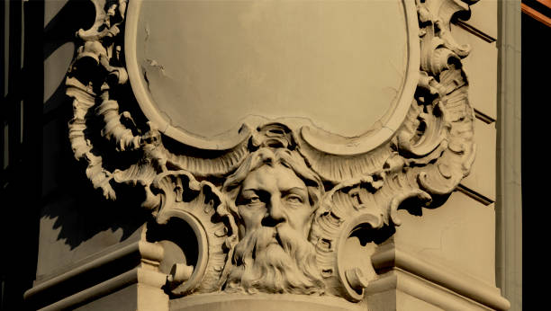 istock bearded male face in serene attitude under shield 2178368640