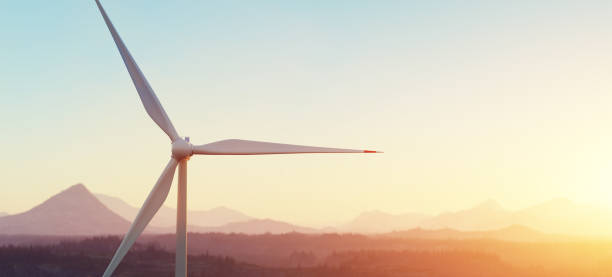 istock Wind turbine in mountain landscape during sunset 2178371720