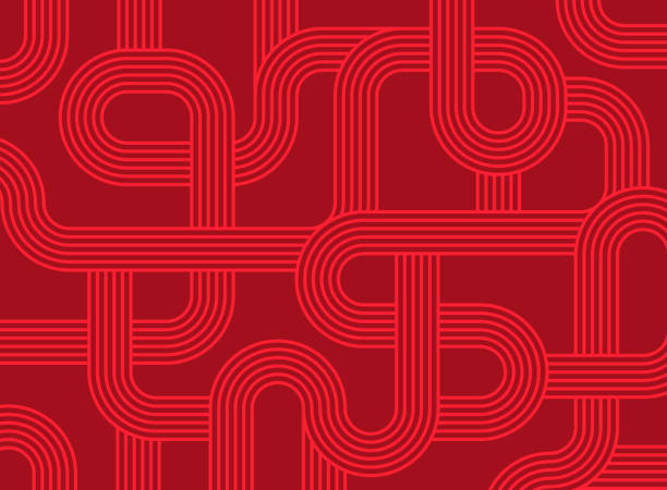 ilustrações, clipart, desenhos animados e ícones de linhas de labirinto de caminho de complexidade moderna fundo abstrato - road smoothing