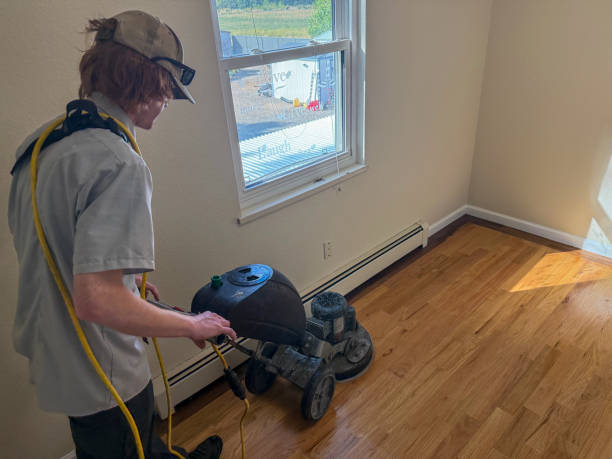 istock Worker Polishing Hardwood Floor with Industrial Machine 2178383659