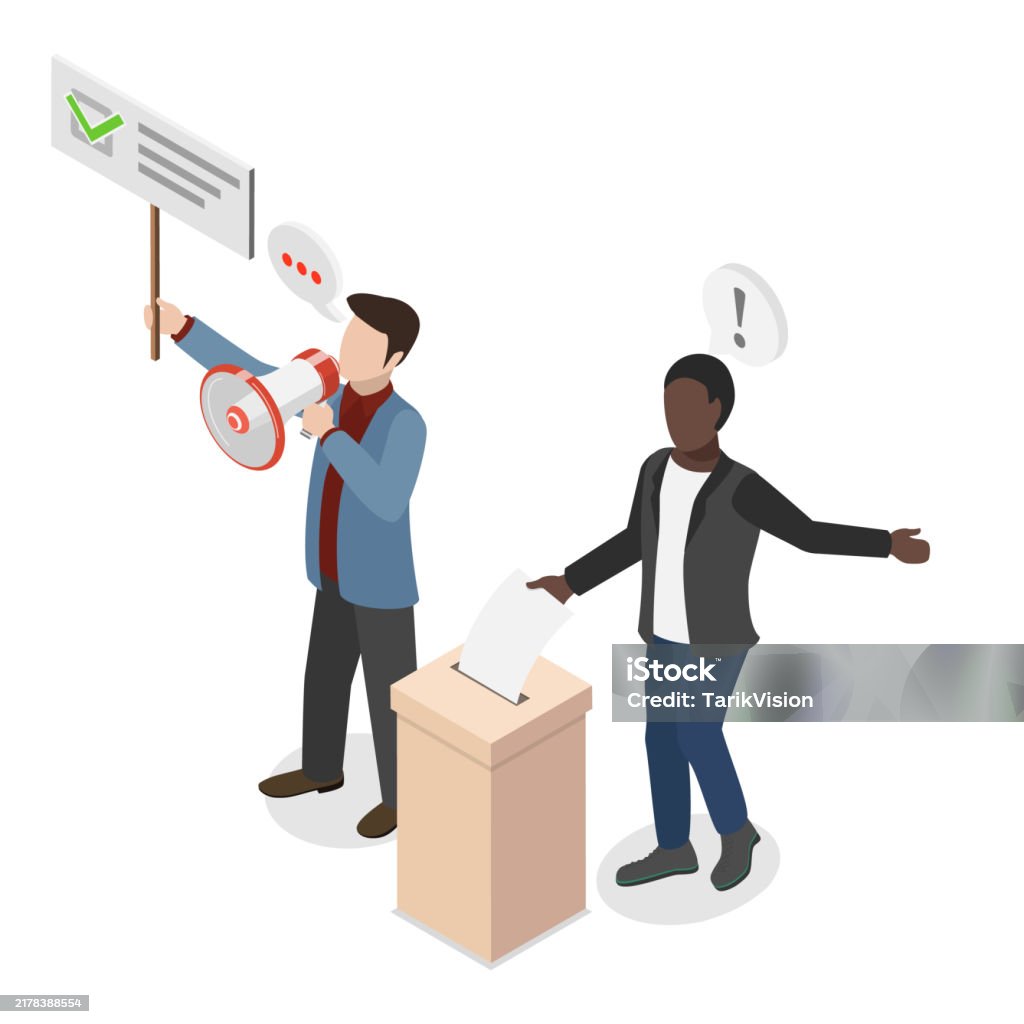 Political Process Images 3d Isometric Flat Vector Illustration Of Political Election Process ...