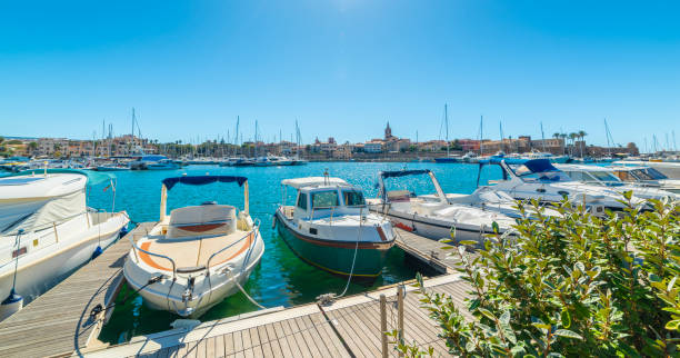 istock Boats in Alghero harbor under a shining sun 2178390672