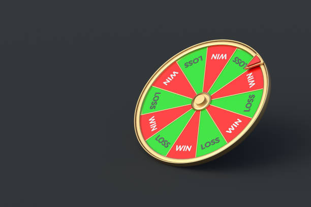 istock Fortune spin wheel on black background. Gambling concept. Casino game. Copy space. 3d render 2178392632