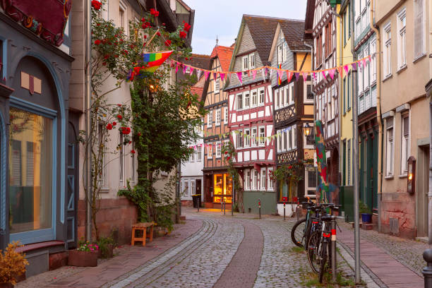istock Charming Old Town Street, Marburg, Germany 2178395429