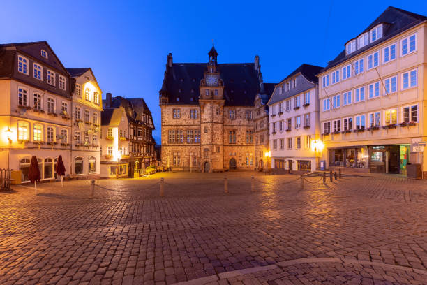 istock Night Marburg square, Germany 2178395450