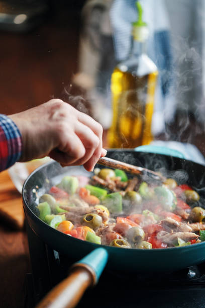 istock Preparing Mediterranean Canned Mackerel Spaghetti Pasta 2178396184