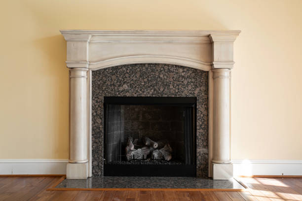 istock Classic Fireplace With Marble Surround In Living Room 2178399638