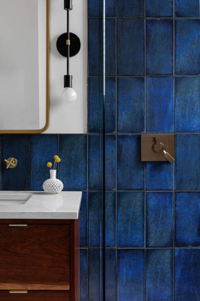 istock Elegant Bathroom With Polished Brass Wall Fixtures 2178399751