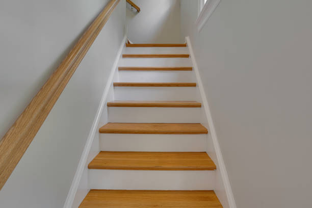 istock Staircase With Wooden Steps And Sleek Design 2178399889