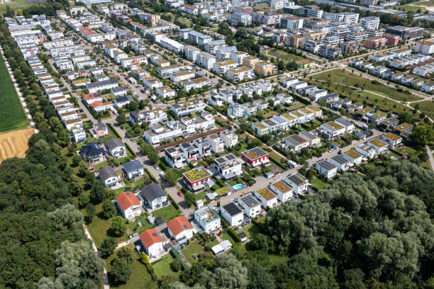 istock Modern housing estate from above 2178400858