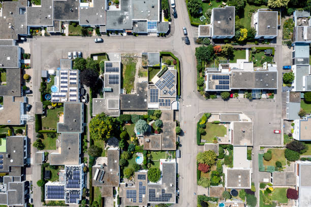 istock Top down view of houses 2178402264