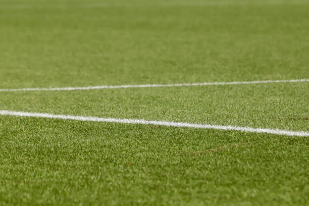 istock Football field with synthetic grass 2178408498