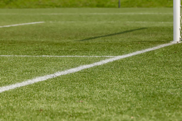 istock Football field with synthetic grass 2178408522