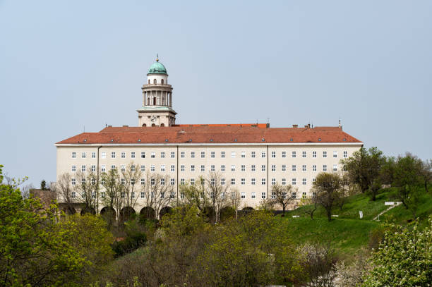istock Benedictine Pannonhalma Archabbey overlooking lush green landscape 2178411122