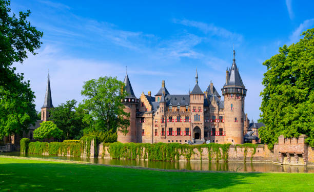 Haarzuilens, Netherlands - July 20, 2022: View of castle De Haar near the small village of Haarzuilens in the province of Utrecht, Netherlands