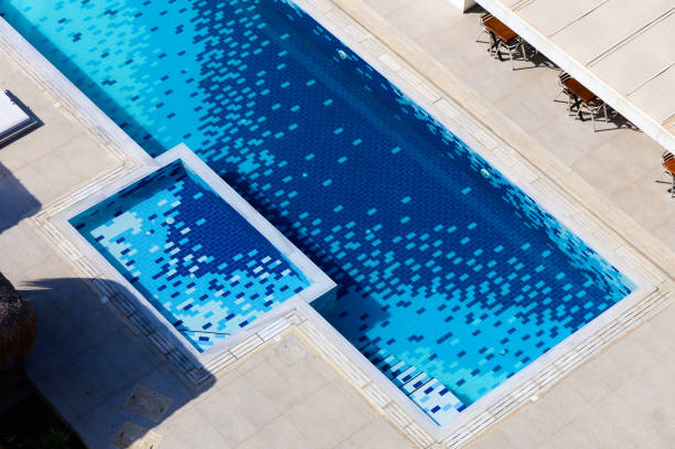 istock Drone view onto a luxury swimming pool 2178415611