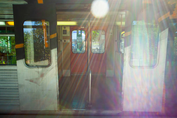 Exit Door of a Commuter Train.