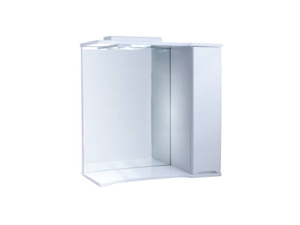 istock Beautiful white mirror on a white background. White mirror in the kitchen or to the bathroom. Beautiful design in the house. 2178419396