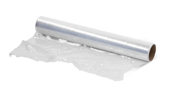 istock Roll of thin cling film isolated on white background 2178422321