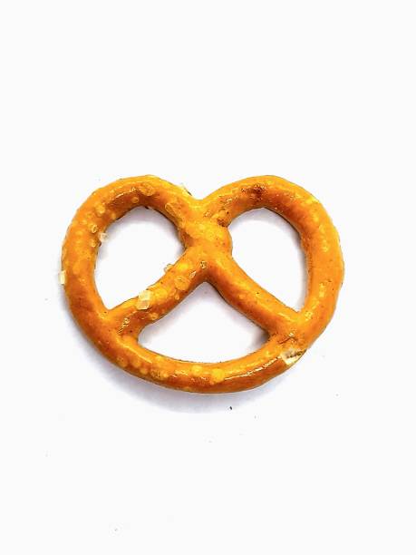 One pretzel with white background