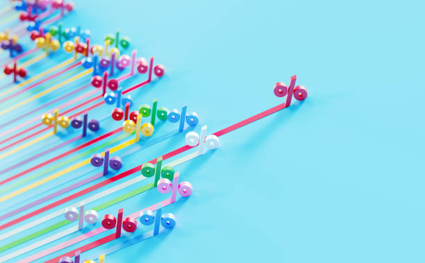 istock Colorful Percentage Signs On Blue Background 2178425978