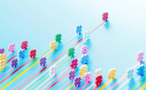 istock Colorful Hashtag Symbols On Blue Background 2178426014