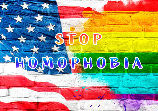 istock Rainbow flag with the words Stop Homophobia written on it 2178430080