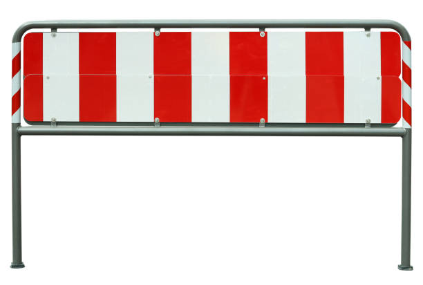 This is a traffic barrier striped obstacle red white sign.