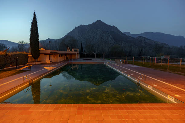istock Evening view of the closed, abandoned swimming pool 2178431284