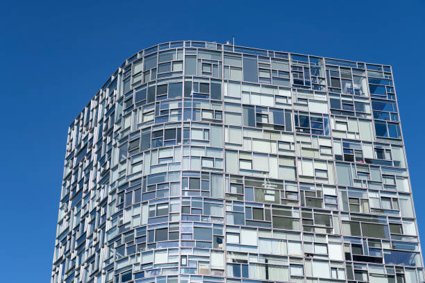 istock Geometric architecture in modern city. Architectural structure. Geometric shapes on modern building. Geometric structure architecture. Geometrical structural building. Glass building design 2178431701