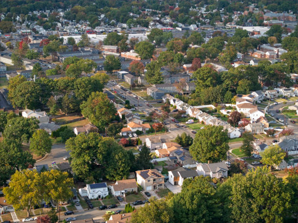 istock Crowded middle class neighborhood in autumn 2178431901