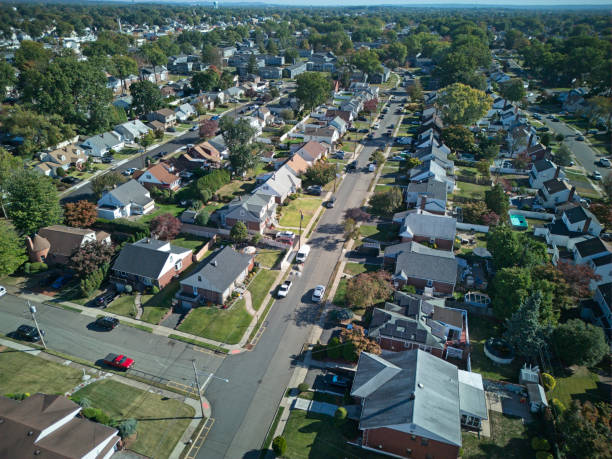 istock Houses in a crowded Middle Class neighborhood 2178431959