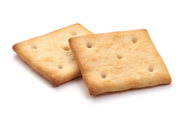 istock Salted cracker biscuit, close-up, isolated on white background. 2178433893