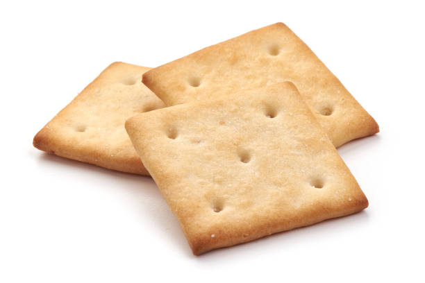 istock Salted cracker biscuit, close-up, isolated on white background. 2178433895